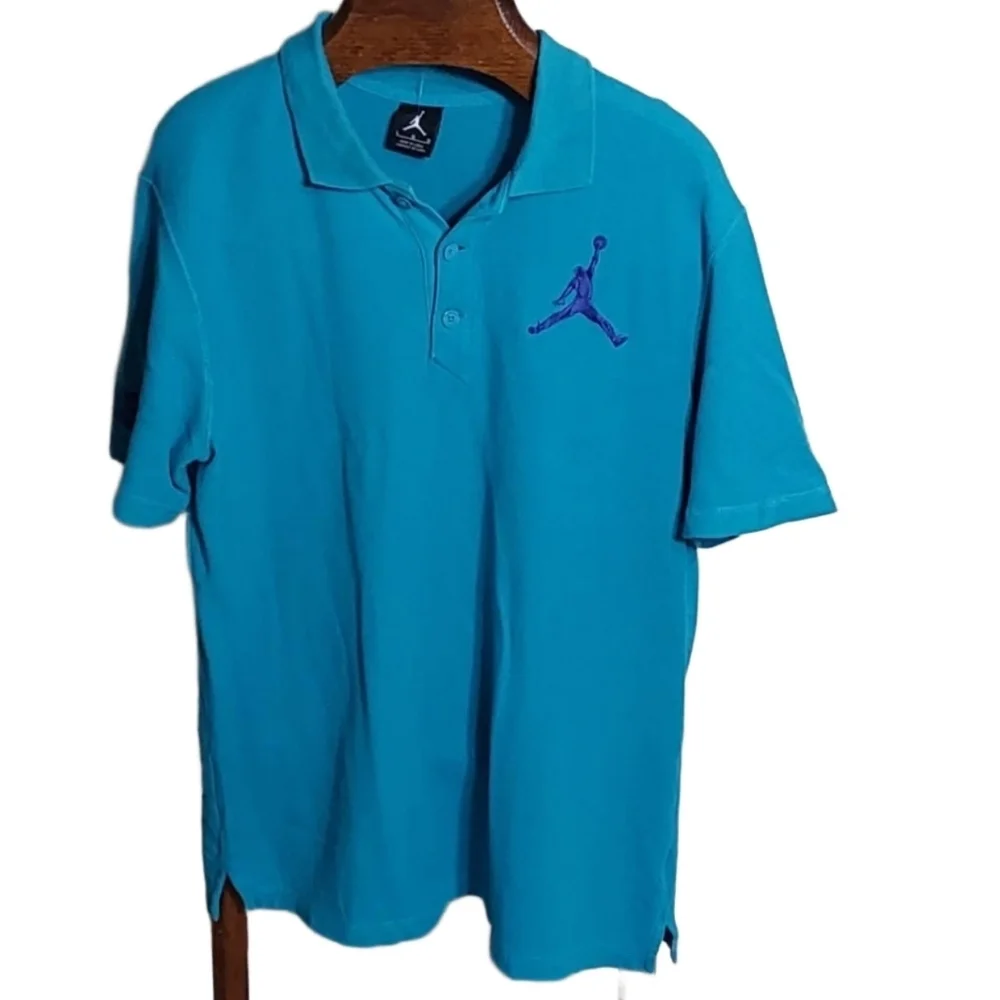 JORDAN FLY MEN'S TURQUOISE POLO SHIRT SIZE‎ LARGE